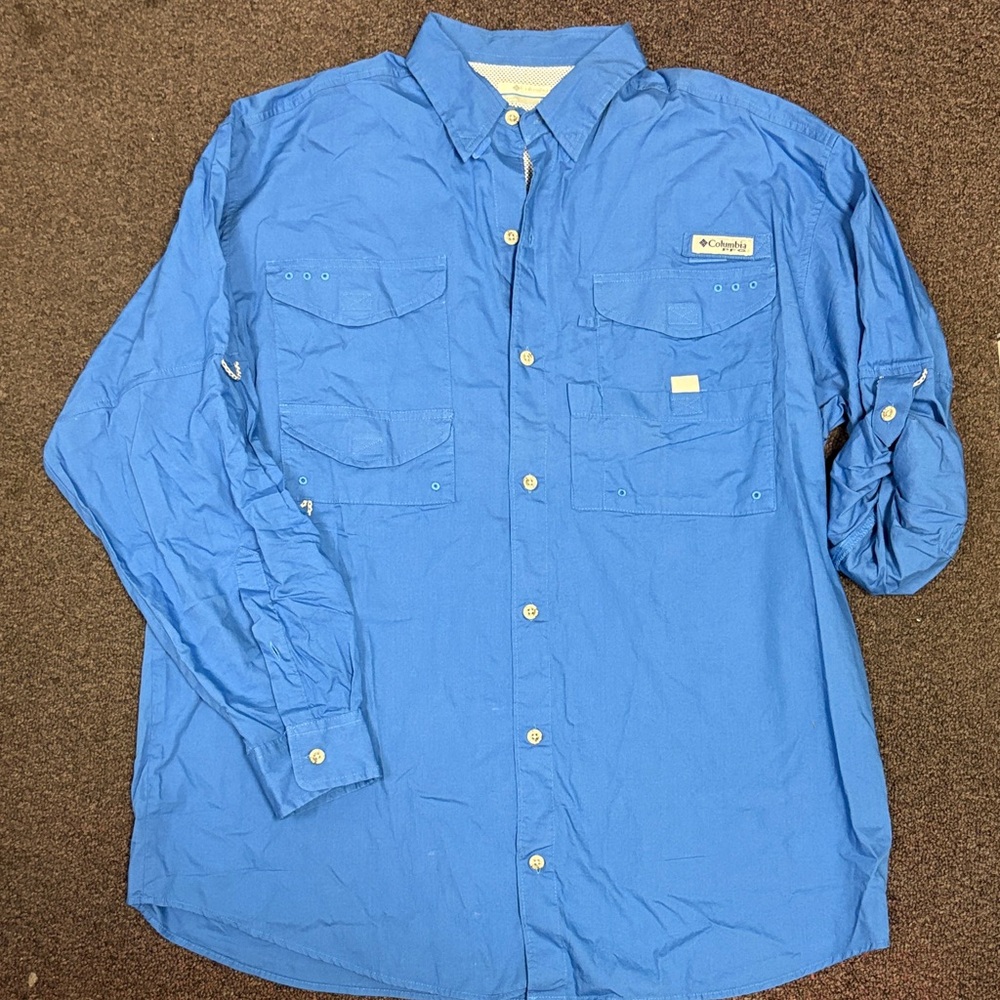 Columbia Blue Casual Button Down Shirt